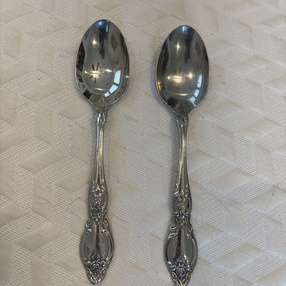 Oneida FREDERICK II 8.5 Serving Spoons (3) Stainless Heirloom Glossy Silverware - Picture 2 of 9